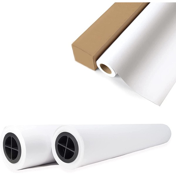 CAD Paper Rolls (2 Rolls) 36x300 Plotter Paper, 96 bright, 20lb Wide Format Ink Jet Bond Rolls with 2 Inch Core - Premium Quality Bond Paper (Width 36” x 300” Length)