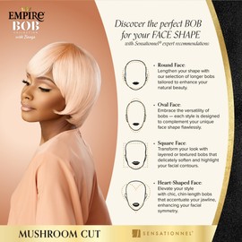 Sensationnel Empire Bob Humanhair Wig - Mushroom Cut Face Framing Mesh Cap for Comfort With Bangs (ROSEGOLD)