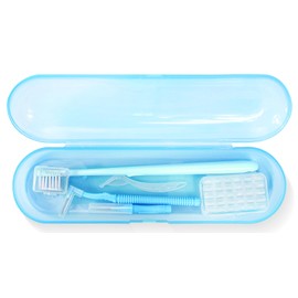 CHAOMI Orthodontic Dental Care Kit – Features Orthodontic Toothbrush, 2 Interdental Brushes, Ortho Wax ＆ Applicator Scraper Kit, Transparent Carrying Case for Daily Travel Use(BLUE)