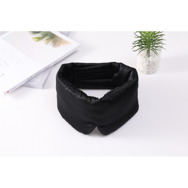 100% Mulberry Silk Sleep Mask, Large Adjustable Eye Cover for