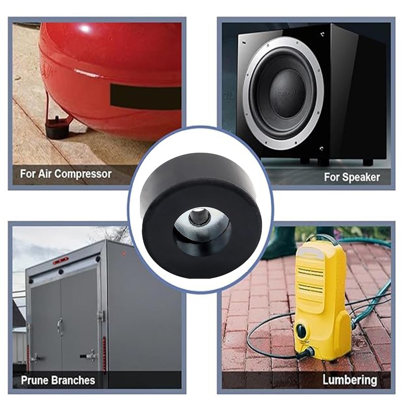 Roczential 16 Pack Speaker Rubber Feet with Stainless Washer Round