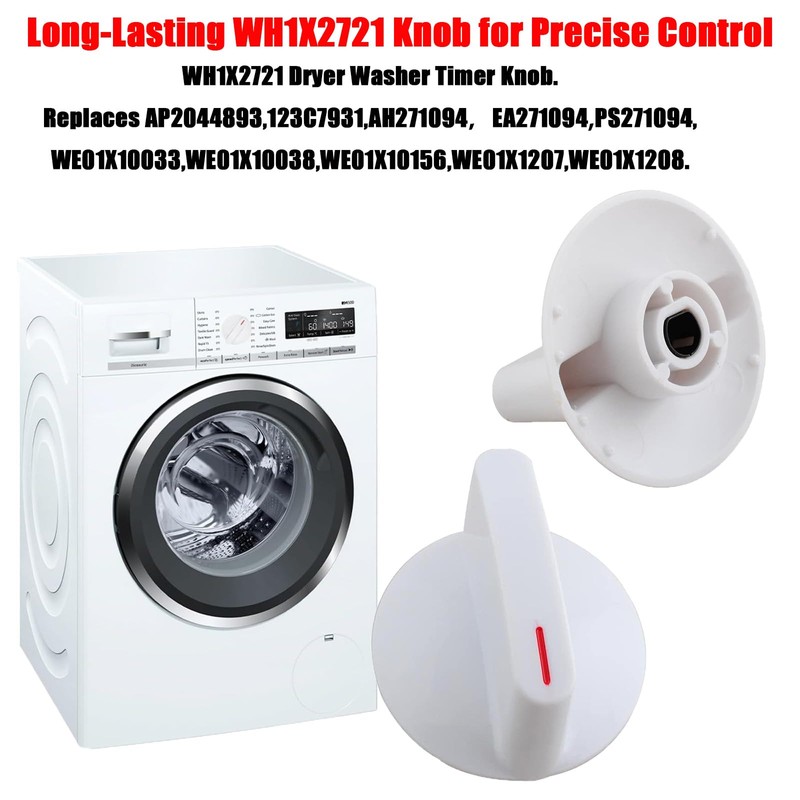 WH1X2721 Dryer Washer Timer Knob compatible with GE Hotpoint, Replaces