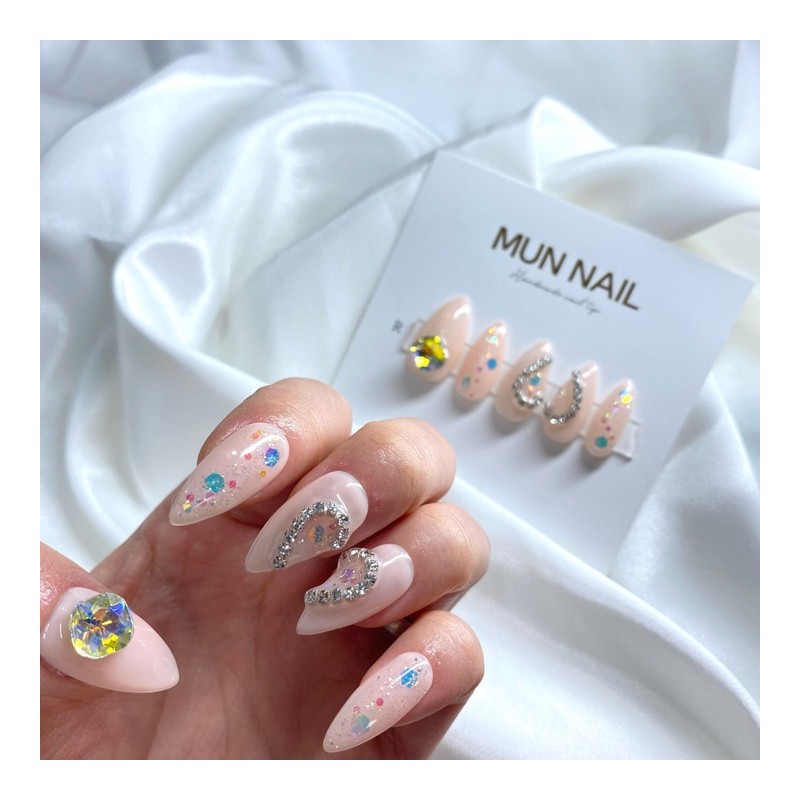 Heart Starlight Nail Tips - Square / 하트별빛 네일팁 -