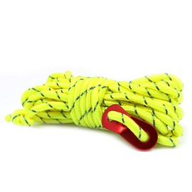 Tiardey 4pcs 4MM 13 FT Nylon Cord,Tent Rope with Ultra-Light Aluminum Alloy Ceiling Rope Adjuster Fits Camping Hiking Backpacking - Fluorescent Green