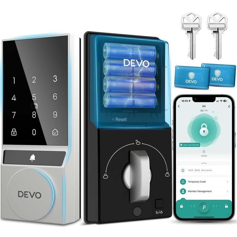 Devo Smart Lock, Keyless Entry Door Lock for Front Door,