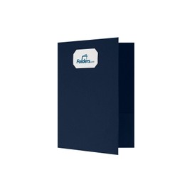 LUXPaper 9" x 12" Presentation Folders | Two Pocket | Front Cover Card Slits (Center) | Nautical Blue Linen | 100lb. Cover | 50 Qty