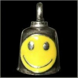 AAGB Pewter Motorcycle Gremlin Bell Yellow Smile Smiley Face 70's 60's Made in USA