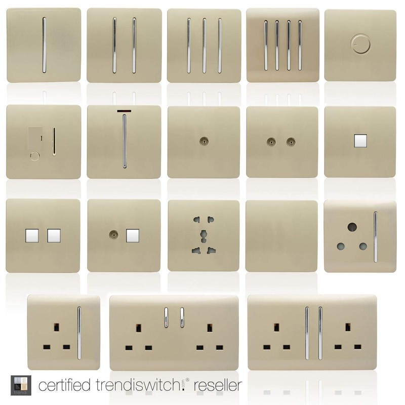 Trendi 2 Gang Artistic Modern Glossy 13 Amp Switched Tactile