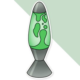 Extra Large 460mm 'Green Lava Lamp' Permanent Sticker Decal for Cars/Windows/Bins/Walls (DW00129911)