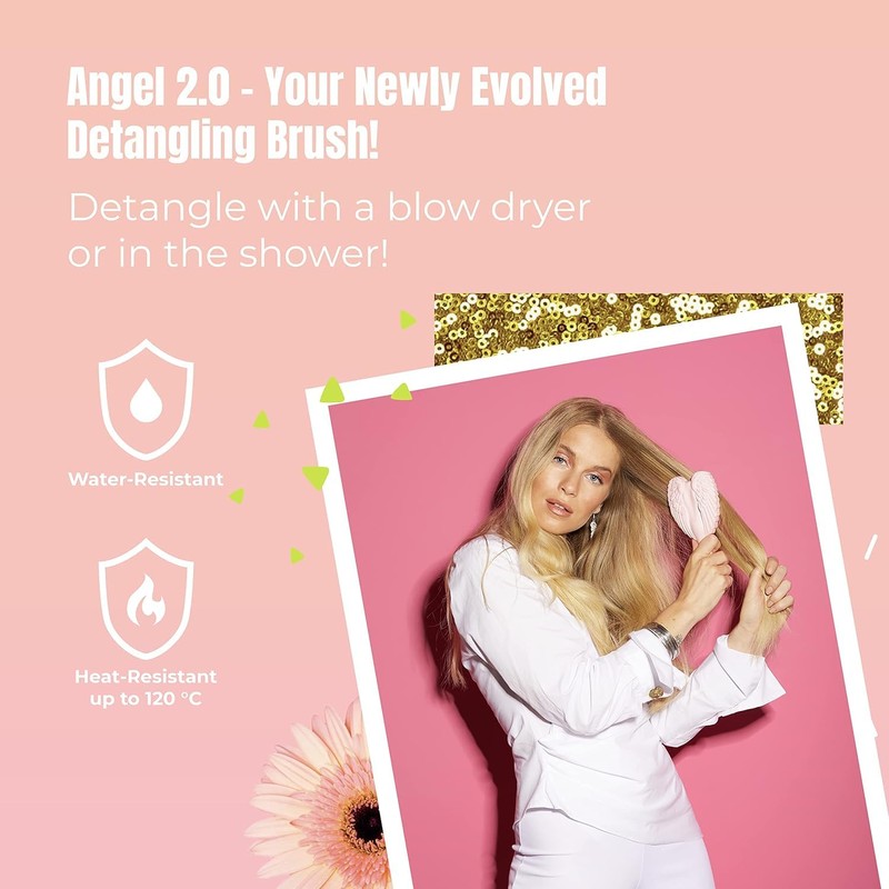Tangle Angel Hair Brush Angel 2.0 Standard Style (2in Pink/Blue)
