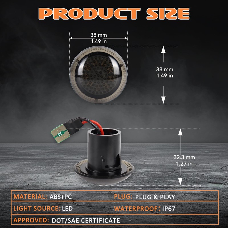 Arelokpri Side Marker Repeater Lights Compatible with 2010-2021 Ford Transit