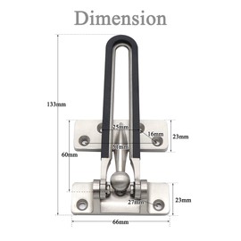 Home Security Door Lock Latch Guard Clasp Home Reinforcement Lock for Swing-in Doors Hotel Door Latches Anti-Theft Buckle (1, Silver)