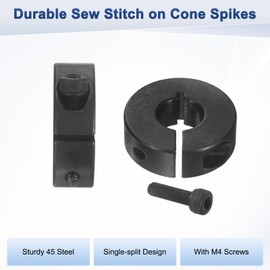 M METERXITY 2-Pack Single Split Shaft Collar 12mm Bore 45 Steel Clamp-On Shaft Collars 30mm OD, 10mm Thickness with M4 Set Screw for Stoppers/Machinery [Black]