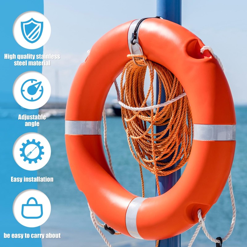 Horseshoe Lifebuoy Holder Kit 316 Stainless Steel Ship Lifebuoy Bracket