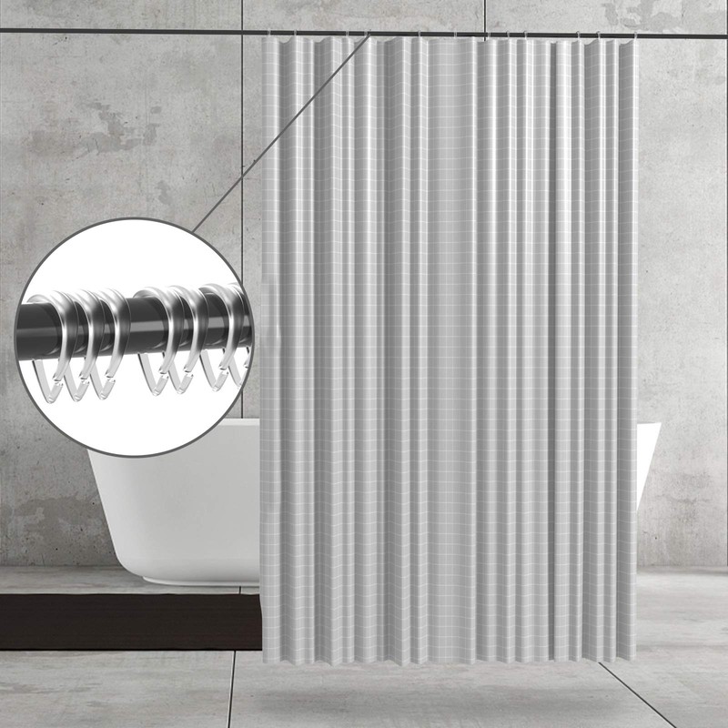 Top-spring Clear Shower Curtain Hooks Plastic Shower Curtain Rings, Drop