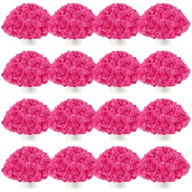 Tigeen 150 Pcs Hydrangea Artificial Flowers Bulk 7.48 Inch Artificial Hydrangeas with Removable Stems Faux Flowers Wedding Decor for Home Garden Party Decoration DIY Project (Rose Red)