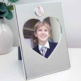 De Walden Boy’s 1st Holy Communion Silver Plated Photo Picture Frame, First Communion Gift For a Boy