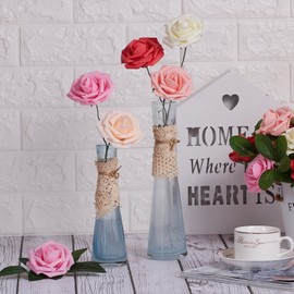 MACTING Artificial Flower Rose, 30pcs Real Touch Artificial Roses for Mother's Day DIY Bouquets Wedding Party Baby Shower Home Decor（Gradual Change Color 1）