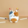 balvi Pencil Holder Fluffy Kitty Calico Colours White, Brown and