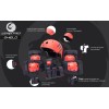 Set De Casco Y Protectores Lionix Pro Shield Rojo