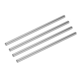 sourcing map 4 Pcs Linear Motion Rod Shaft Guide 6mm x 150mm (0.236" x 5.9") Case Hardened Steel Chrome Plated, Metric Linear Rail Rod for 3D Printer, CNC Machine