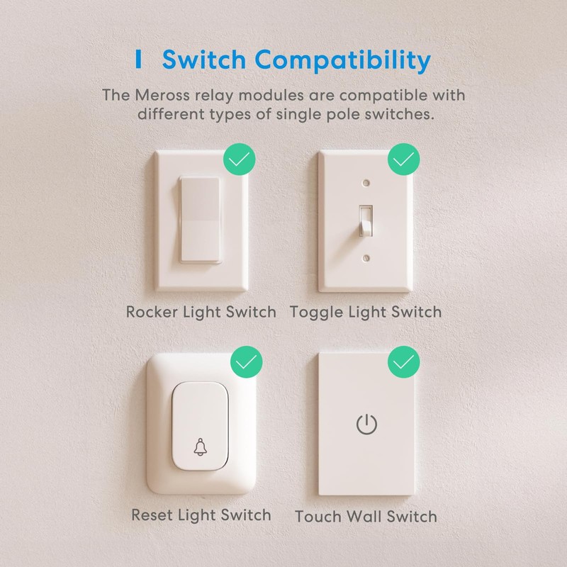 meross Wi-Fi Relay WLAN Switch, Relay Module for Smart Home,