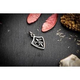 Windalf Medieval Fleur De Lis Pendant 2.9 cm Amulet 925 Sterling Silver, Sterling Silver