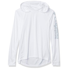 Columbia Women's Tidal Tee Hoodie, White/Cirrus Grey Logo, Medium