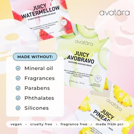 Avatara All-Stars 8-Pack Facial Sheet Mask Variety Pack | Clean K-Beauty Set for Dry, Sensitive, Uneven Skin | Gentle Moisture | Fragrance-Free, Paraben-Free & Cruelty-Free Korean Masks