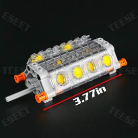 TEESE 55pcs Crankshaft-Engine-Accessories-Kit with Connecting-Rod-Cylinder- Head, Compatible with Technic-Parts, for MOC Technic-Project-Bulk-Blocks(Random Color)