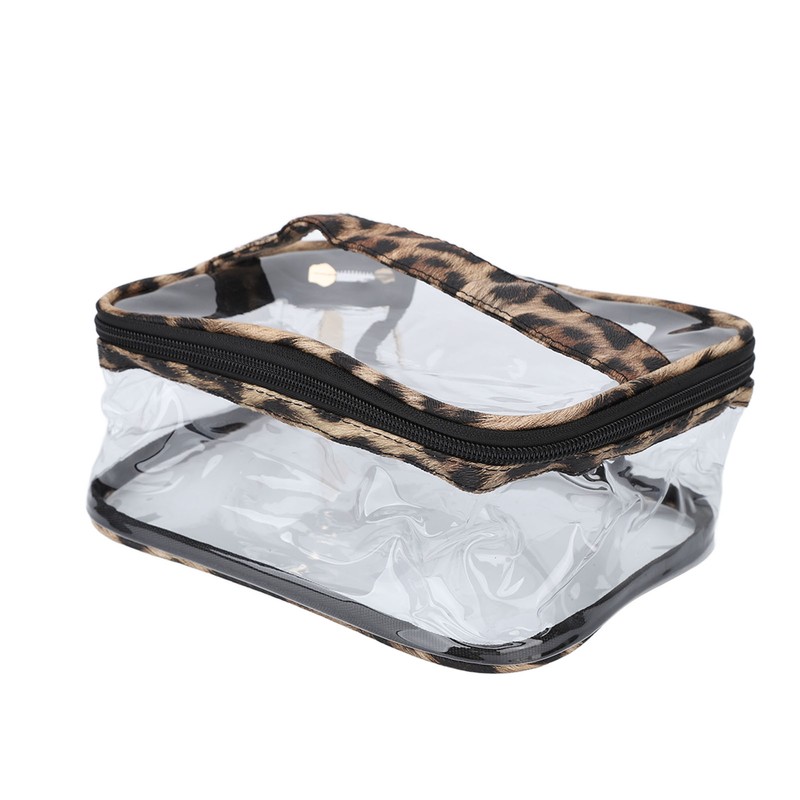 3pcs Makeup Bag Set Leopard Print Large Capacity Portable Waterproof
