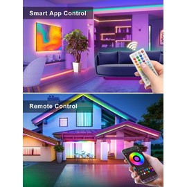 NBBUFF 100FT Led Neon Rope Lights Music Sync, RGB Led Strip Lights Outdoor, Neon Led Light Strip with Remote & App Control, DIY Flexible Led Lights for Bedroom, Gaming, Party, Room Decor (2 * 50FT)