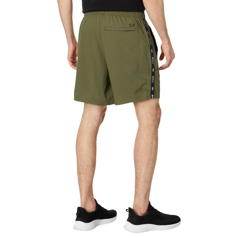 RVCA Yogger Men's V Atheltic Sports Shorts, Olive Leaf It