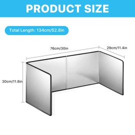 Aemygo 4 Sided Splatter Guard, Foldable Stainless Steel Grease Splatter Screen, Anti Splatter Splash Guard, Proof Baffle Stove Heat Insulation Sheet for Cooking