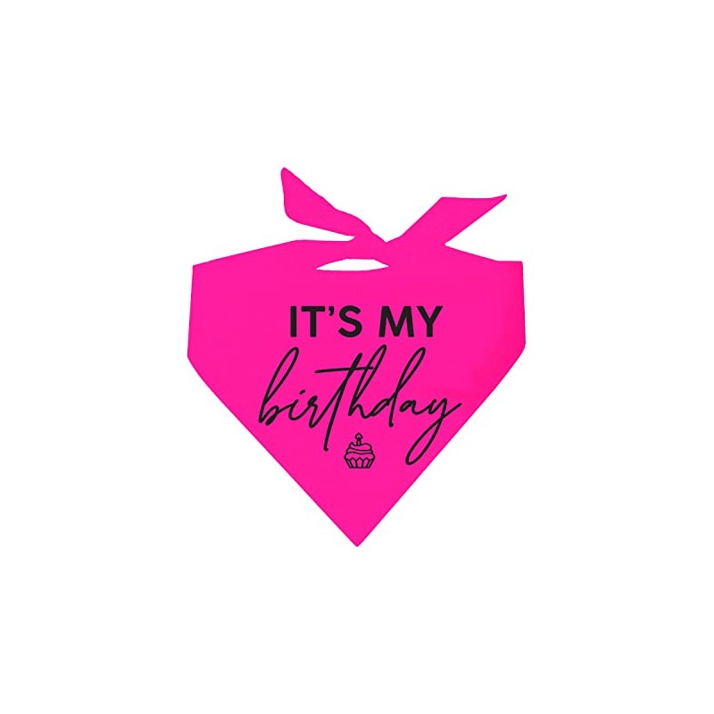 It's My Birthday Dog Bandana (Neon Pink, OS 966)