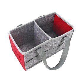 June tech Carrying Bag for Toniebox Starter Set and Accessories, Felt Organizer Bag for Tonies Figurine and Toniebox Travel Tonies Carry Case with Handle for Toniebox & Accessories (Red)