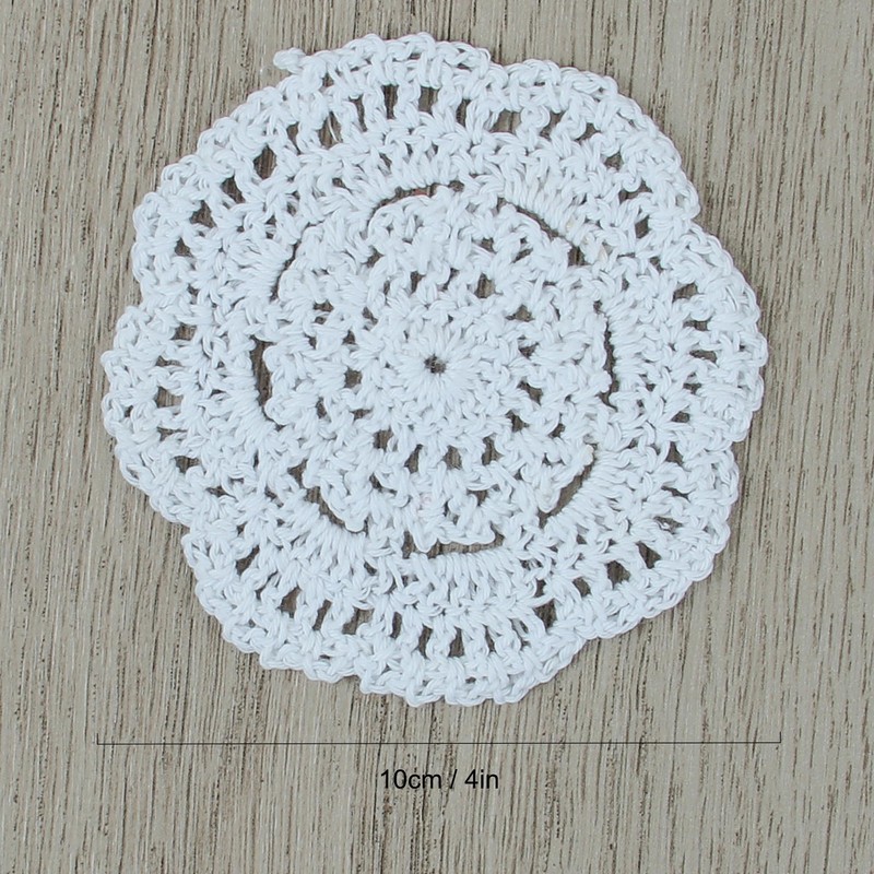 kilofly Small Crochet Cotton Lace Coasters Doilies Pack Set, 4pc,
