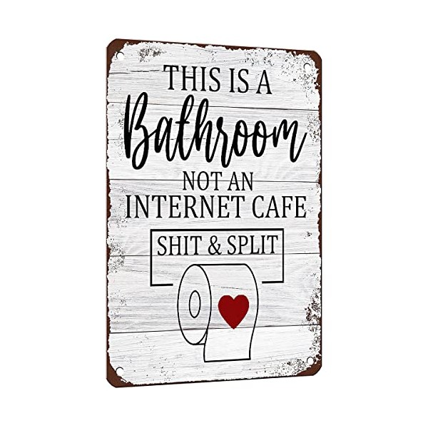 Mesibo Funny Sarcastic Metal Tin Sign Bathroom Decor Signs This