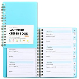 OSYLICT Password Book with Alphabetical Tabs,A6 Hardcover Small Password Books for Seniors,Password Organizer for Computer Logbook Journal Website Internet Address Login (Blue)