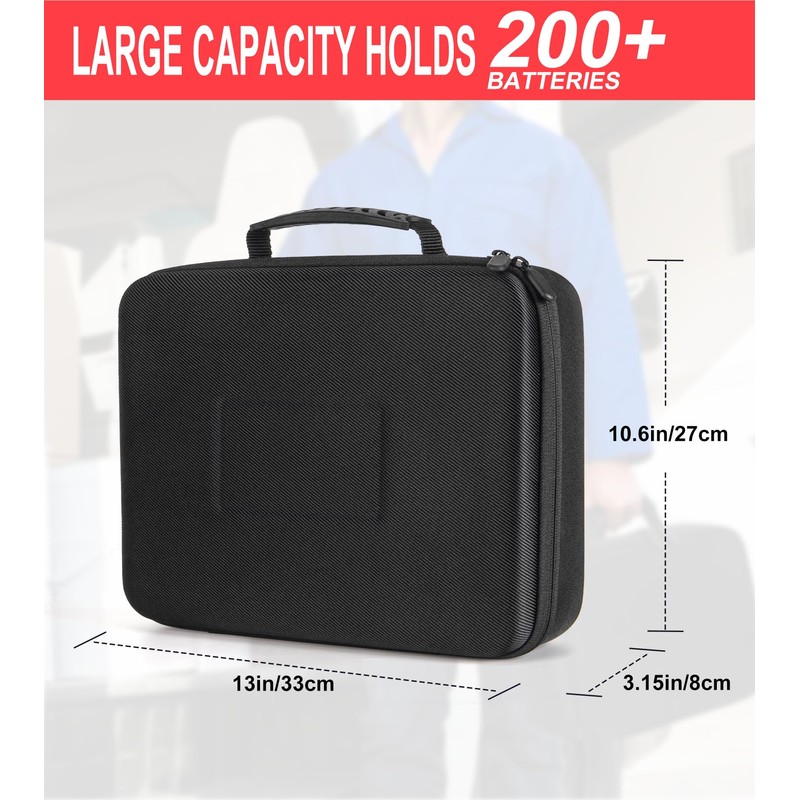 Battery Organizer Storage Case with Tester (BT168),Battery Holder Box Vault