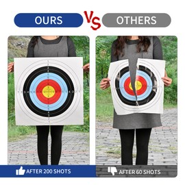 FENJANER Archery Targets Paper,16in/23.6In Standard Bow and Arrow Target Face with 10 Pcs Pin for Backyard Hunting & Target Practice (Standard Archery,10 Rings) (20 PCS 23.6X23.6In)