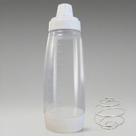 Pancake Mixer and Dispenser for Pancake Art Squeeze Bottles, with BlenderBall Wire Whisk Pancake Squeeze Bottle Kitchen Pancake Batter Dispenser Baking Tool for Cupcakes, Muffins, Crepes, Waffles