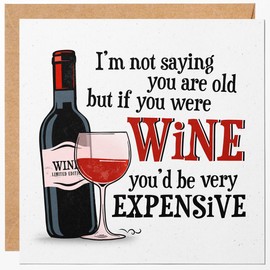 Funny Birthday Card for Women - Wine Greeting Cards for Best Friend, Mum, Her or Sister Birthday - 30th 40th 50th 60th 70th Grandma Bday