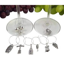 8 Piece Wine Lovers Themed Charms Set
