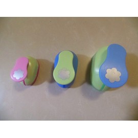 Fascola Set of 3pcs Flower (1 inch+1.5 inch+2 inch )craft punch set round Paper Punch Punch Craft Scrapbooking eva punches (Flower)