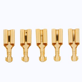 100 Pcs Blade Connector Brass Speaker Female Spade Connectors, 8mm Female Spade Connector Plug Pull Type Connector Terminal 7.8mm for Machinery Electricity Railway Shipbuilding