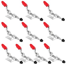 TAIJEUK 10 Packs Toggle Clamp, 301AM Adjustable Push Pull Toggle Clamp, Quick Release Vertical Toggle Clamp for Welding, Woodworking, 99 lbs Max Clamping Force