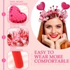 HIFANMM Valentines Day Headband Pink Heart Hair Accessories for Women