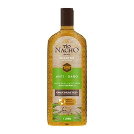 TIO NACHO - Shampoo Anti-daño. Elimina el daño y blinda de futuros daños, con jalea real, aloe vera orgánico y keratina vegetal. Empaque 100% reciclad