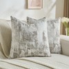 FUTEI Grey White Decorative Throw Pillow Covers 24x24 Inch Set